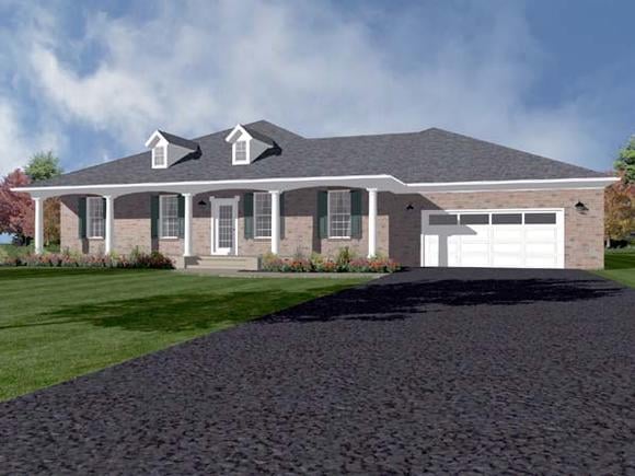 Traditional House Plan 96706 with 4 Beds, 3 Baths, 2 Car Garage Elevation