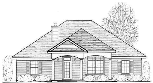 House Plan 96715 with 3 Beds, 2 Baths Elevation