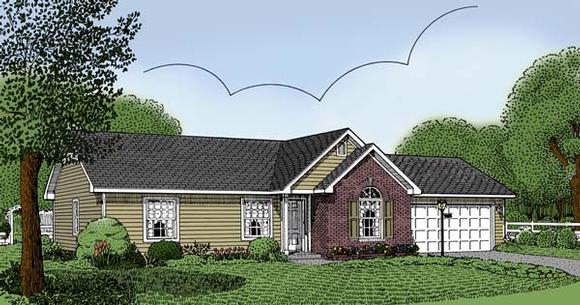 Ranch House Plan 96801 with 3 Beds, 2 Baths, 2 Car Garage Elevation