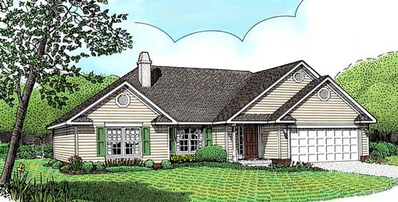 Traditional House Plan 96802 with 3 Beds, 2 Baths, 2 Car Garage Elevation