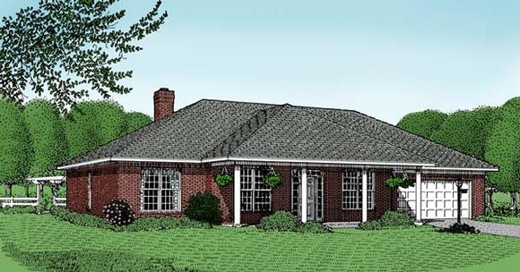 Traditional House Plan 96806 with 3 Beds, 2 Baths, 2 Car Garage Elevation