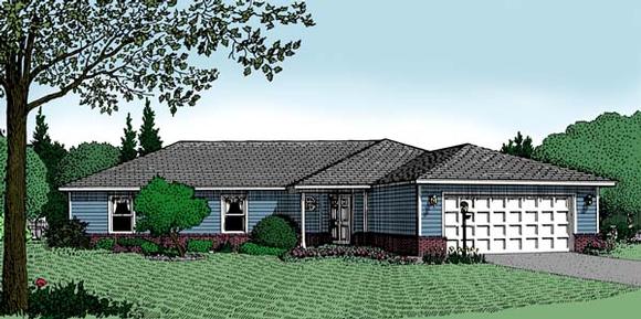 Ranch House Plan 96807 with 3 Beds, 2 Baths, 2 Car Garage Elevation