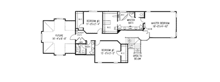 Colonial, European House Plan 96816 with 4 Beds, 3 Baths, 3 Car Garage Second Level Plan