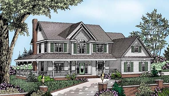 Country, Farmhouse House Plan 96829 with 4 Beds, 3 Baths, 2 Car Garage Elevation