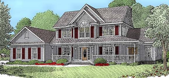 Country, Farmhouse House Plan 96833 with 4 Beds, 3 Baths, 3 Car Garage Elevation
