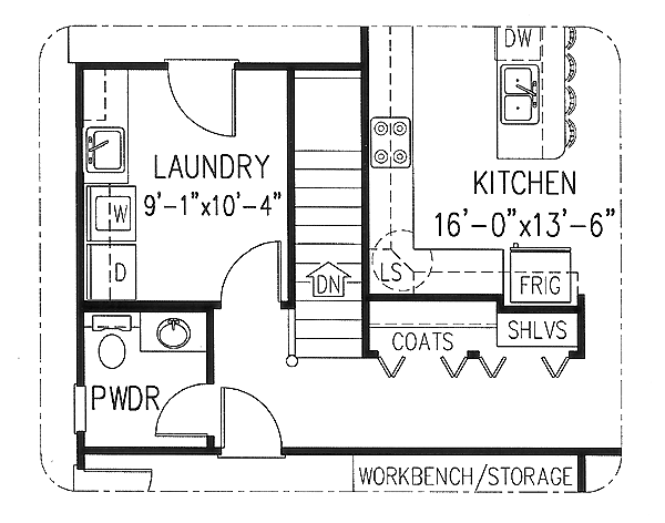 European, Tudor House Plan 96836 with 3 Beds, 2 Baths, 2 Car Garage Lower Level Plan