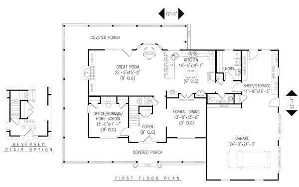 Country, Farmhouse House Plan 96837 with 4 Beds, 3 Baths, 2 Car Garage Level One