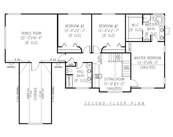Country, Farmhouse House Plan 96838 with 4 Beds, 3 Baths, 3 Car Garage Level Two