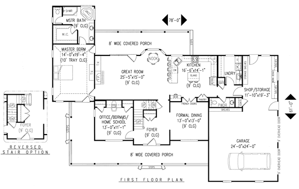 Country, Farmhouse House Plan 96840 with 5 Beds, 3 Baths, 2 Car Garage Level One