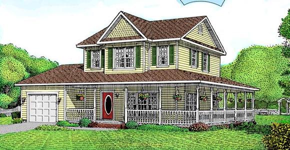 Country, Farmhouse House Plan 96844 with 3 Beds, 2 Baths, 2 Car Garage Elevation