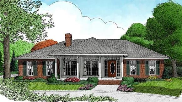 Traditional House Plan 96849 with 3 Beds, 3 Baths, 2 Car Garage Elevation