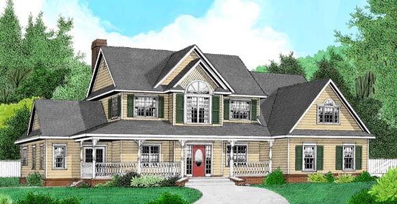 Country, Farmhouse House Plan 96864 with 4 Beds, 3 Baths, 2 Car Garage Elevation
