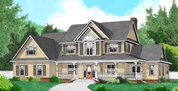 Country, Farmhouse House Plan 96865 with 4 Beds, 3 Baths, 2 Car Garage Elevation