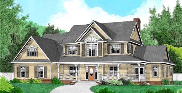 Country, Farmhouse House Plan 96866 with 4 Beds, 3 Baths, 2 Car Garage Elevation