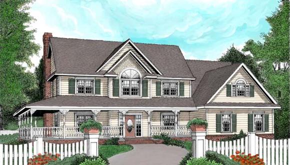 Country, Farmhouse, Victorian House Plan 96878 with 4 Beds, 3 Baths, 2 Car Garage Elevation