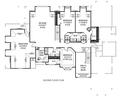 European, Victorian House Plan 96882 with 5 Beds, 4 Baths, 3 Car Garage Second Level Plan
