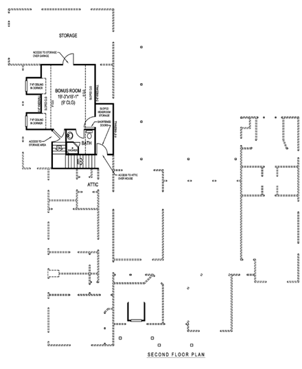 European, Tudor House Plan 96884 with 4 Beds, 4 Baths, 3 Car Garage Second Level Plan