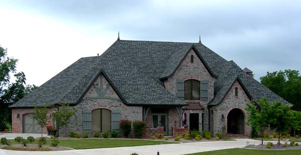 European, French Country, Tudor Plan with 4626 Sq. Ft., 4 Bedrooms, 4 Bathrooms, 3 Car Garage Elevation