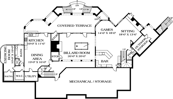 Colonial House Plan 96904 with 4 Beds, 9 Baths, 3 Car Garage Lower Level