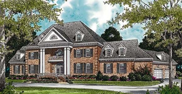 Colonial House Plan 96904 with 4 Beds, 9 Baths, 3 Car Garage Elevation