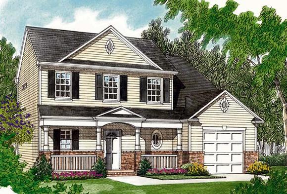 Traditional House Plan 96920 with 3 Beds, 3 Baths, 1 Car Garage Elevation