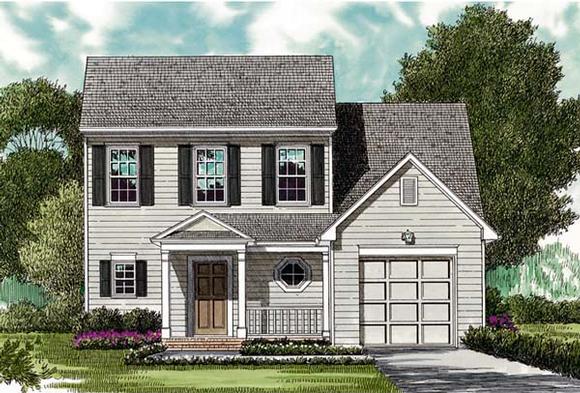 Colonial House Plan 96921 with 3 Beds, 3 Baths, 1 Car Garage Elevation