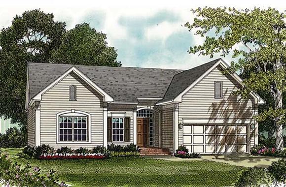 Traditional House Plan 96923 with 3 Beds, 2 Baths, 2 Car Garage Elevation