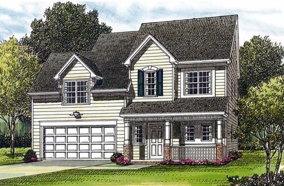 Colonial, Traditional House Plan 96931 with 3 Beds, 3 Baths, 2 Car Garage Elevation