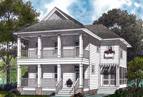 Colonial, Cottage, Traditional House Plan 96956 with 3 Beds, 3 Baths, 2 Car Garage Elevation