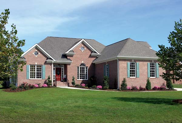 Traditional Plan with 1947 Sq. Ft., 3 Bedrooms, 3 Bathrooms, 2 Car Garage Elevation