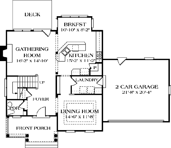 House Plan 96973 - Traditional Style with 2136 Sq Ft, 3 Bed, 2 Ba