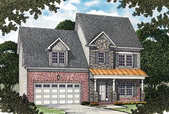Colonial, Traditional House Plan 96975 with 4 Beds, 3 Baths, 2 Car Garage Elevation