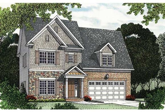 Traditional House Plan 96999 with 4 Beds, 4 Baths, 2 Car Garage Elevation