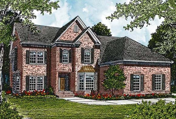 Traditional House Plan 97034 with 4 Beds, 4 Baths, 2 Car Garage Elevation