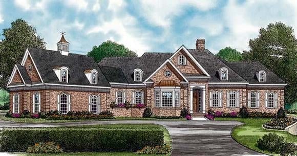 Traditional House Plan 97077 with 3 Beds, 6 Baths, 4 Car Garage Elevation