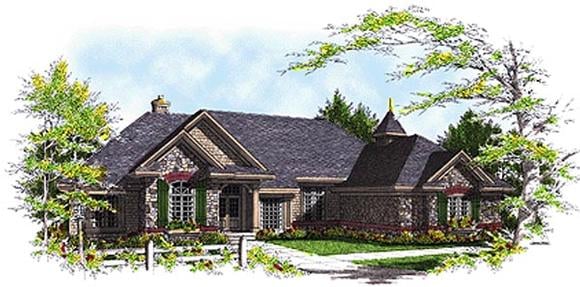 Bungalow, One-Story, Traditional House Plan 97119 with 3 Beds, 4 Baths, 3 Car Garage Elevation