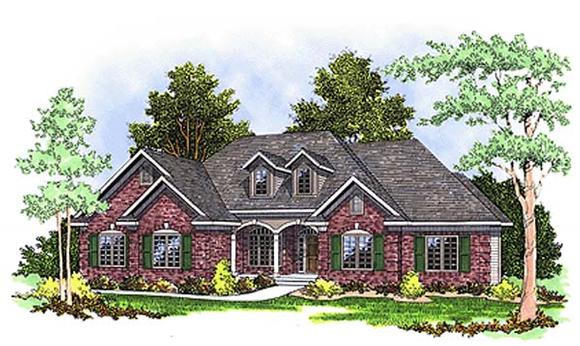 Country, European House Plan 97135 with 3 Beds, 2 Baths, 2 Car Garage Elevation