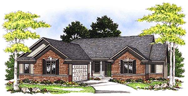 Ranch House Plan 97183 with 3 Beds, 3 Baths, 2 Car Garage Elevation