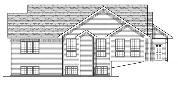 Ranch House Plan 97183 with 3 Beds, 3 Baths, 2 Car Garage Rear Elevation