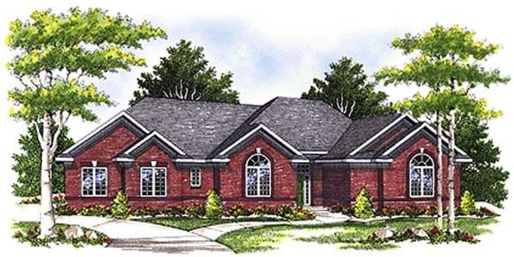 European, One-Story House Plan 97193 with 3 Beds, 3 Baths, 3 Car Garage Elevation