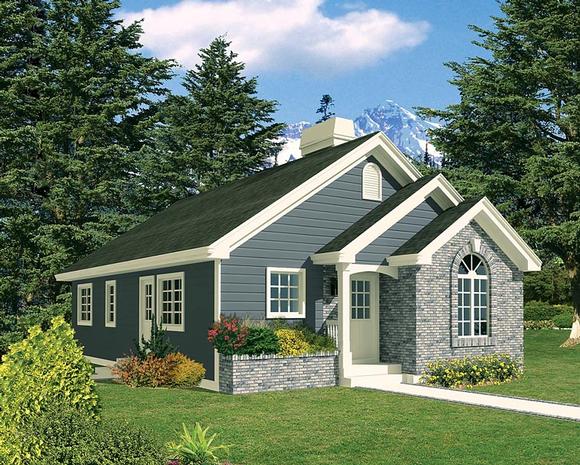 Ranch, Traditional House Plan 97203 with 3 Beds, 1 Baths Elevation