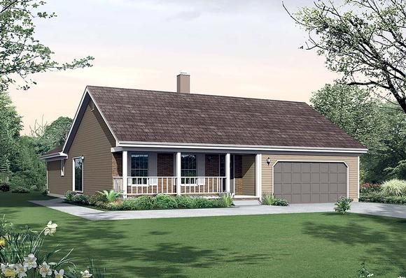 Cottage, Country House Plan 97221 with 3 Beds, 2 Baths, 2 Car Garage Elevation