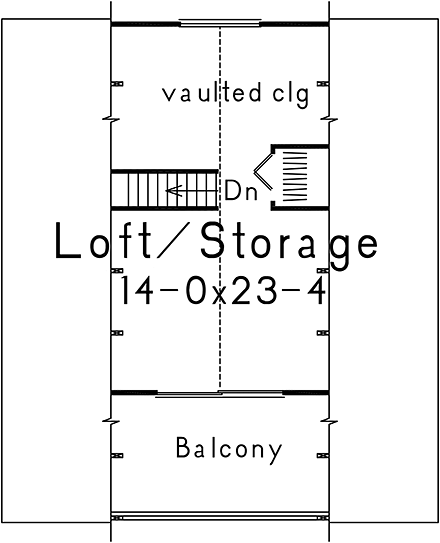 A-Frame, Retro House Plan 97237 with 2 Beds, 1 Baths Second Level Plan