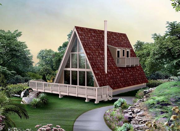A-Frame, Contemporary, Cottage House Plan 97241 with 3 Beds, 1 Baths Elevation