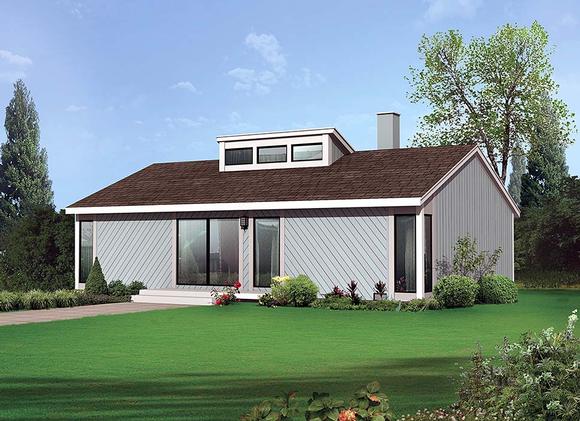 Contemporary, Ranch House Plan 97242 with 4 Beds, 2 Baths Elevation