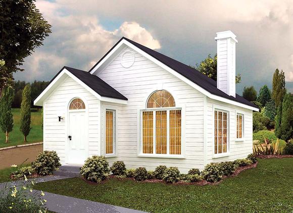 Contemporary, Cottage House Plan 97246 with 1 Beds, 1 Baths Elevation
