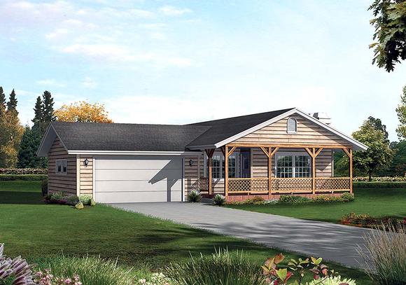 Country, Ranch, Traditional House Plan 97258 with 2 Beds, 1 Baths, 2 Car Garage Elevation