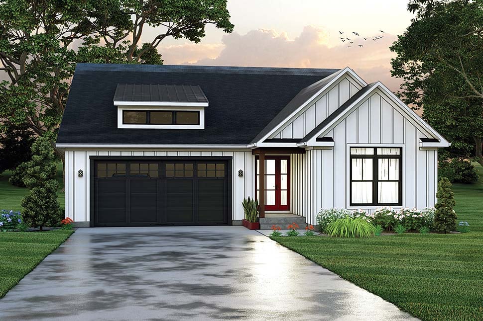 Country, Farmhouse Plan with 1762 Sq. Ft., 3 Bedrooms, 2 Bathrooms, 2 Car Garage Picture 5