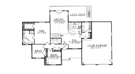 One-Story, Traditional House Plan 97309 with 3 Beds, 3 Baths, 2 Car Garage First Level Plan