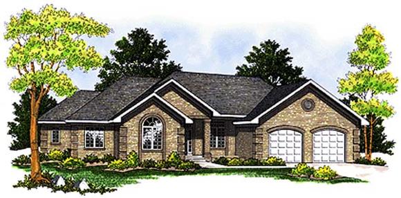 One-Story, Traditional House Plan 97309 with 3 Beds, 3 Baths, 2 Car Garage Elevation